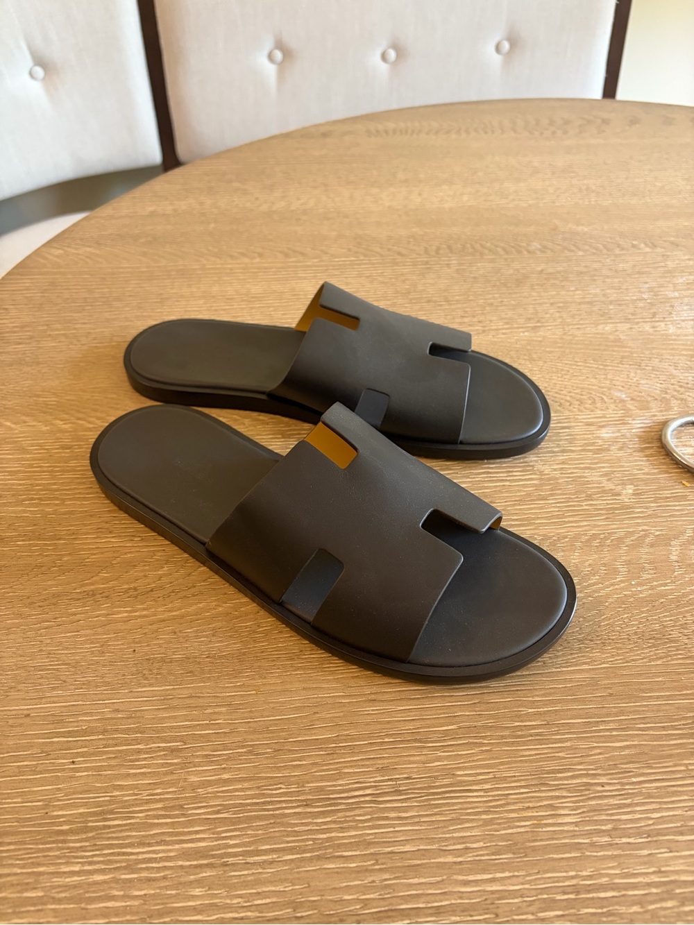 Hermes Izmir Sandals in Moka Brown (US 10.5)